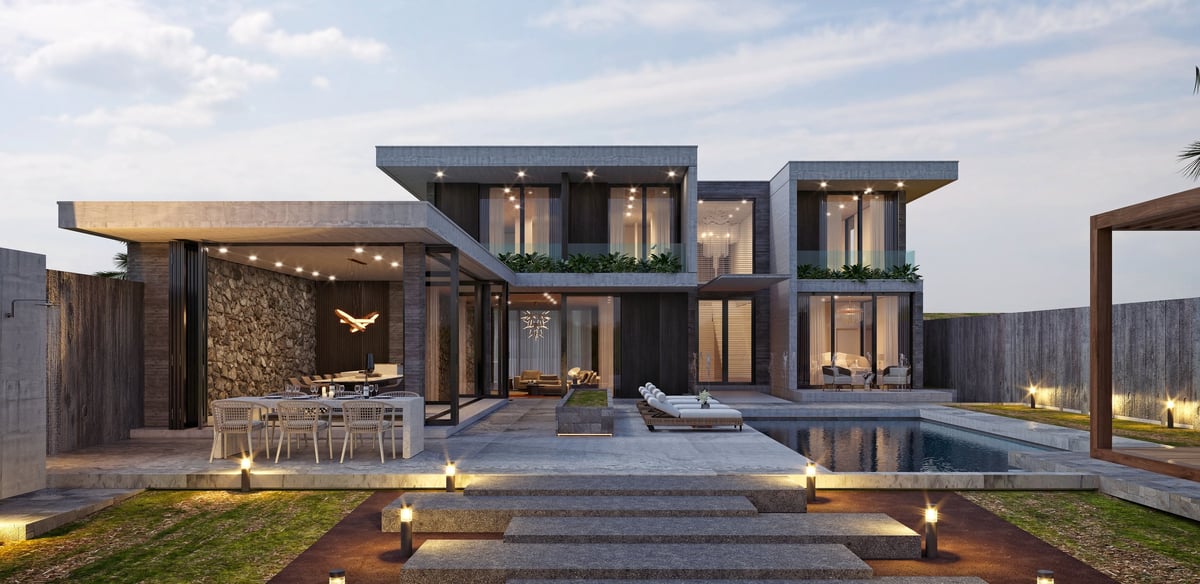 Exterior view of a luxury villa available through VLVCI